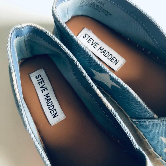 Steve Madden 'Talan' Women's 7.5 Star Espadrille Denim Shoe Slip On - Picture 5 of 12